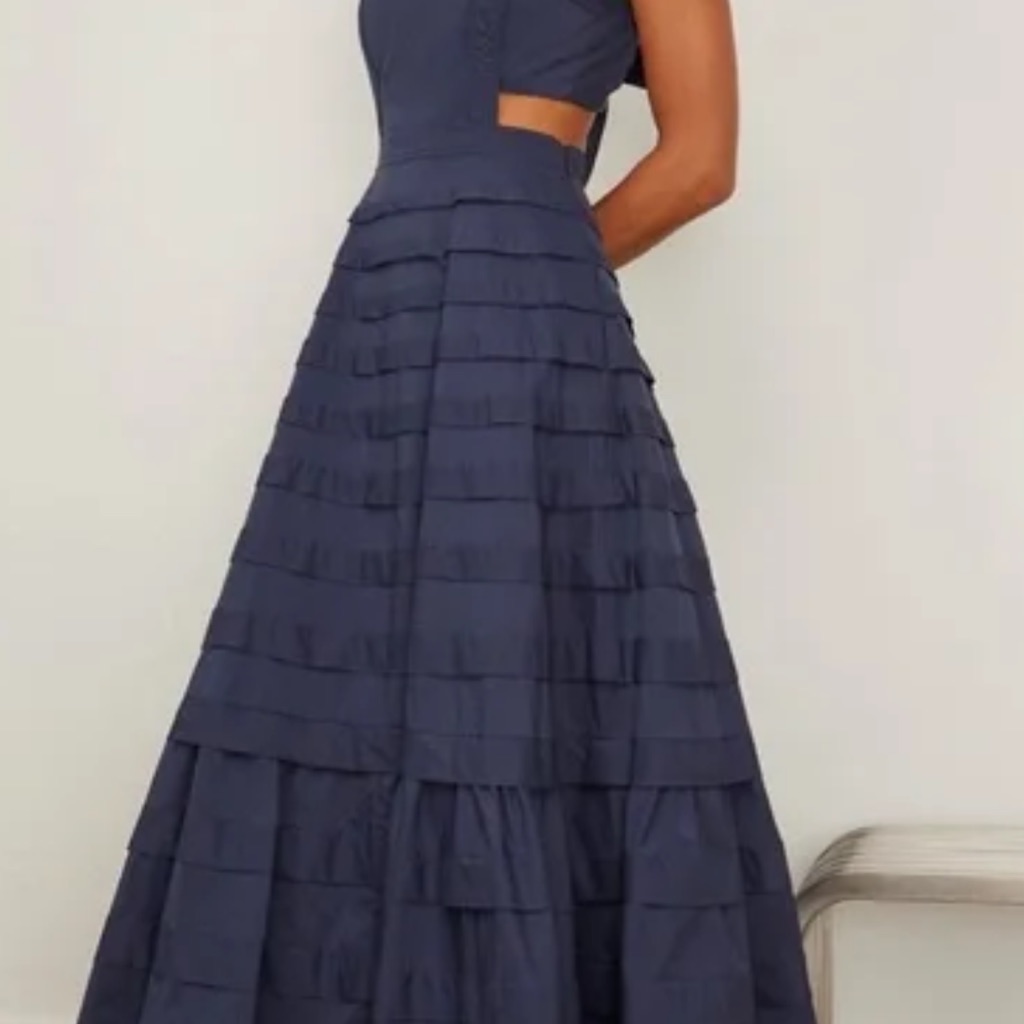 Jonathan Simkhai Navy Blue Tiered Maxi Dress